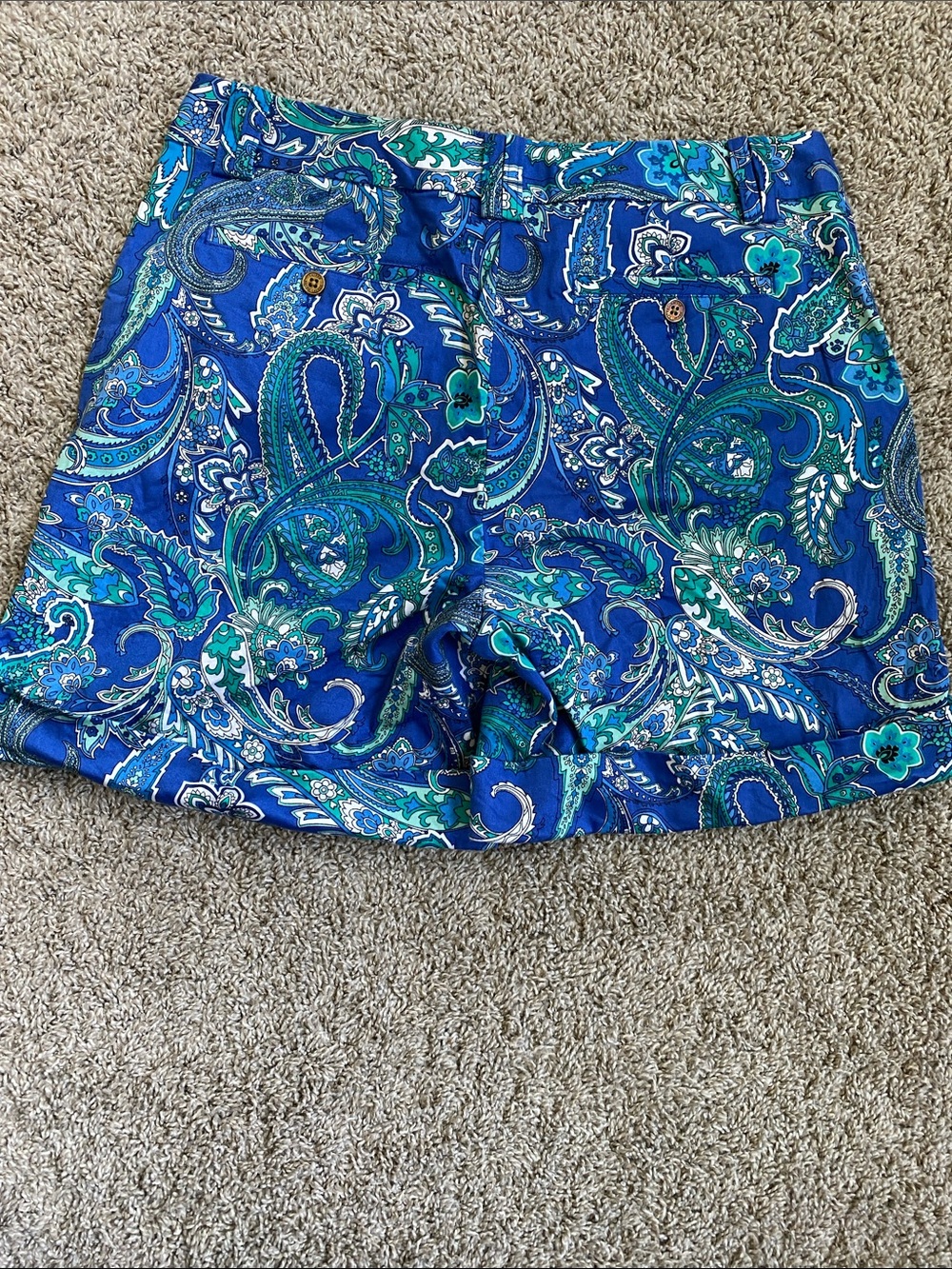 Ralph Lauren Blue Paisley Bermuda Shorts - Picture 6 of 9